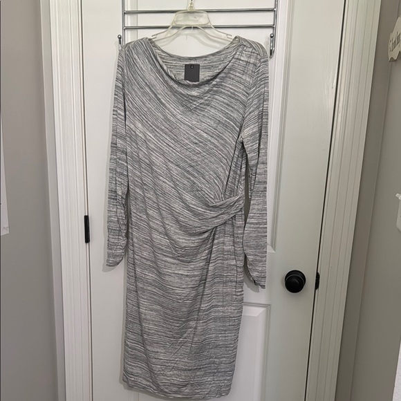 Mossimo Supply Co Gray Cowl Neck Ruched Sheath Dress - Picture 1 of 9